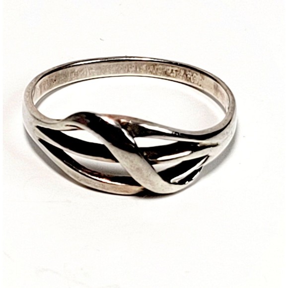 925K Sterling Silver Modernist Asymmetrical Weave Ring Sz 11.75 VGC - Picture 5 of 13